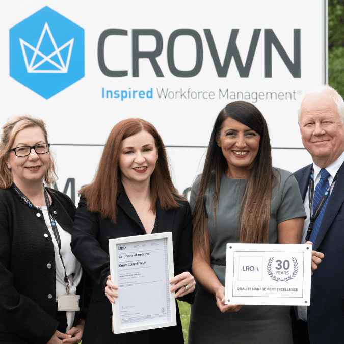 Crown Team accepting ISO Quality Management Certificate