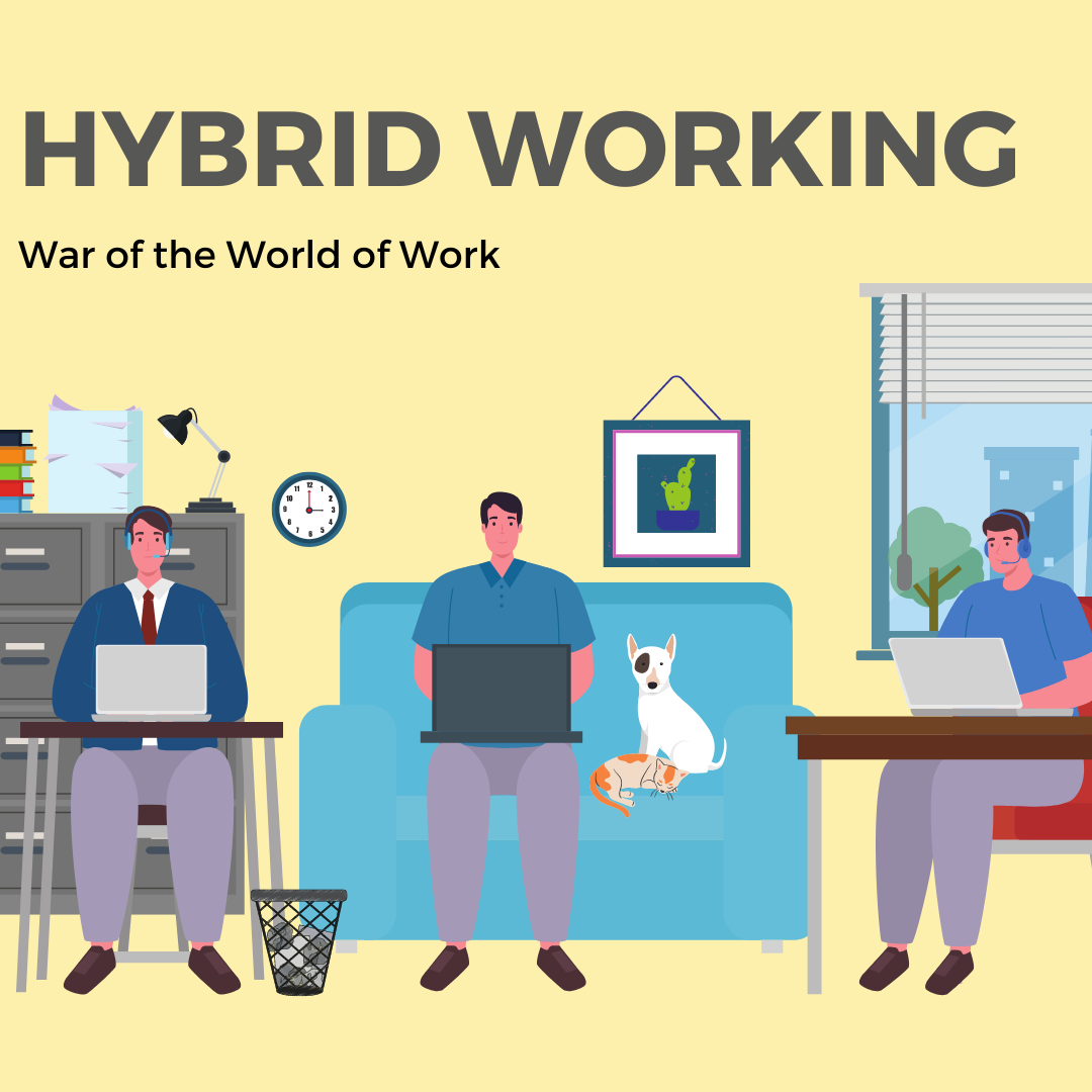 Working from home, office, hybrid working